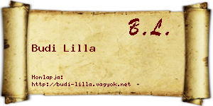 Budi Lilla névjegykártya